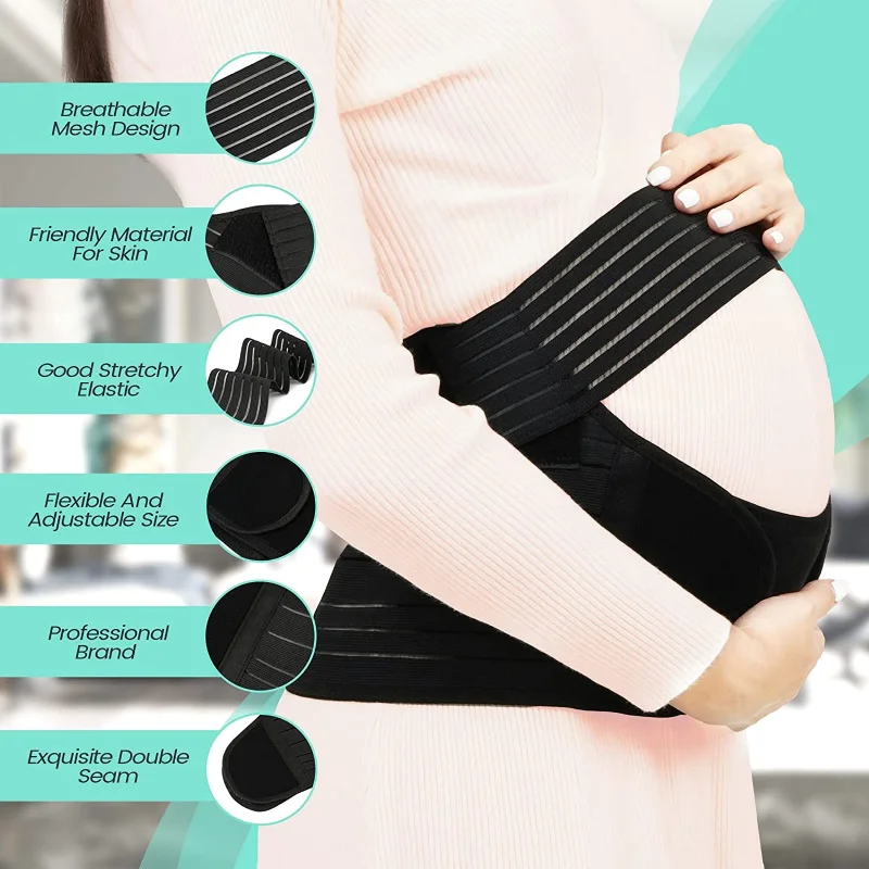 Abdominal Support Belt For Pregnant Women 3 In 1 Support Belly Band Back Support Brace Protector Maternity Clothes Waist Cincher