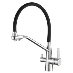 SANIPRO cupc approved cheap price black and fold kitchen faucet with seperate sprayer enlarge
