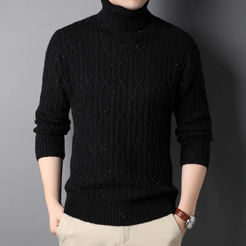 Sweatshirt Top Thermal Insulation New Fashion Brand Pullover Knitted High Neck Sweater Men's Preppy Plain Casual Men's 2023