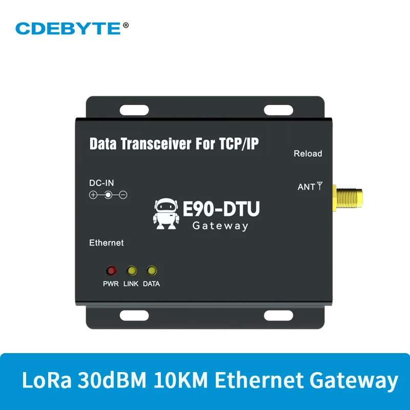 

Ethernet Gateway LoRa 230MHz CDEBYTE E90-DTU(230SL30-ETH)-V2.0 MQTT 30dBm DC 8V~28V 10km RSSI SMA-K TCP UDP Transceiver Modem