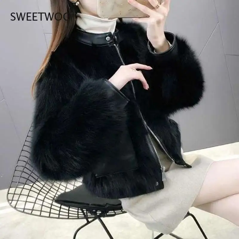 Winter Women's Thickened Warm Furry Coat Eco Faux Fur Top Fabric Coats China Vest Bear Jacket Ponchos and Capes Tunic Outerwear