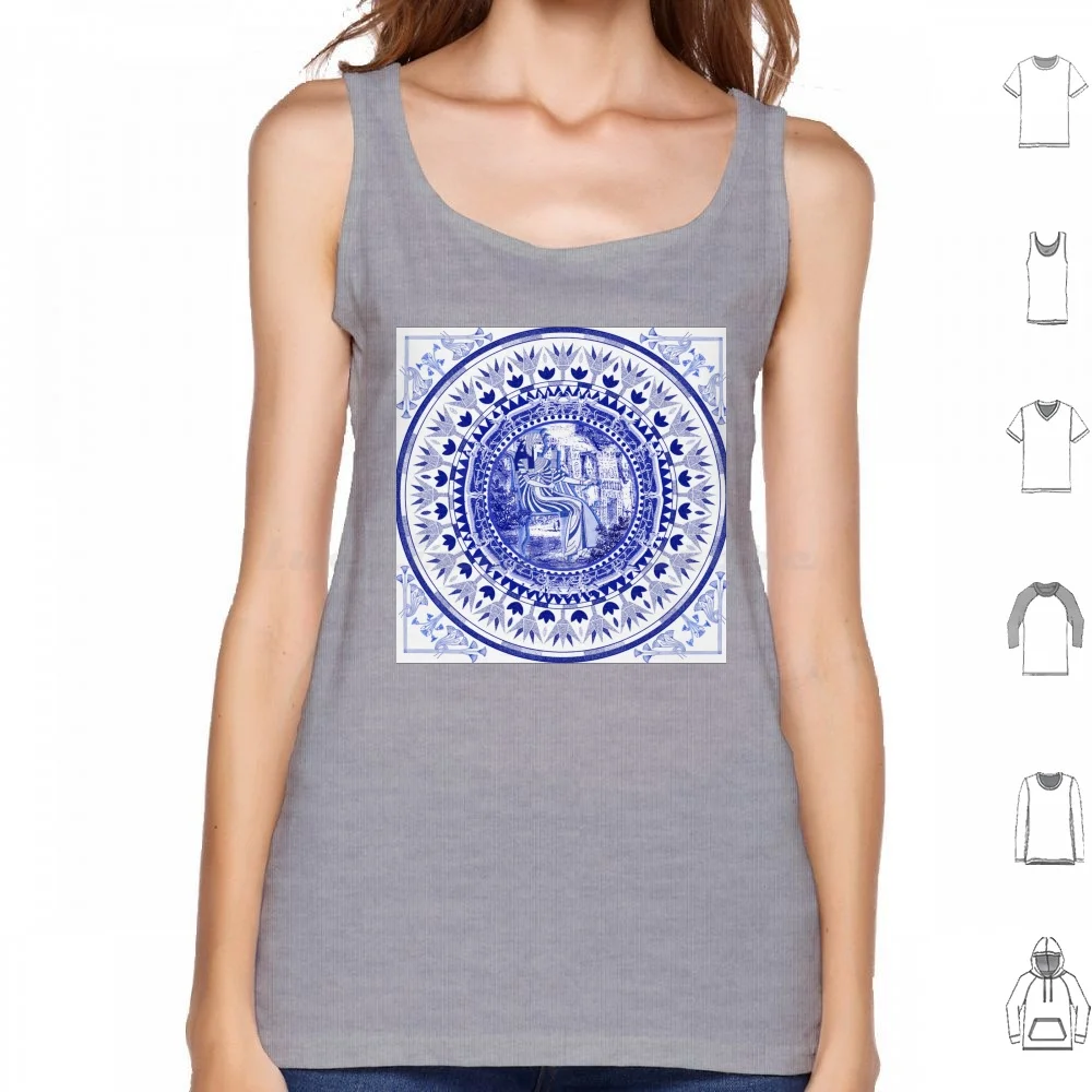 Egyptian Blue And White Nefertari ( Spode Inspired ) Tank To