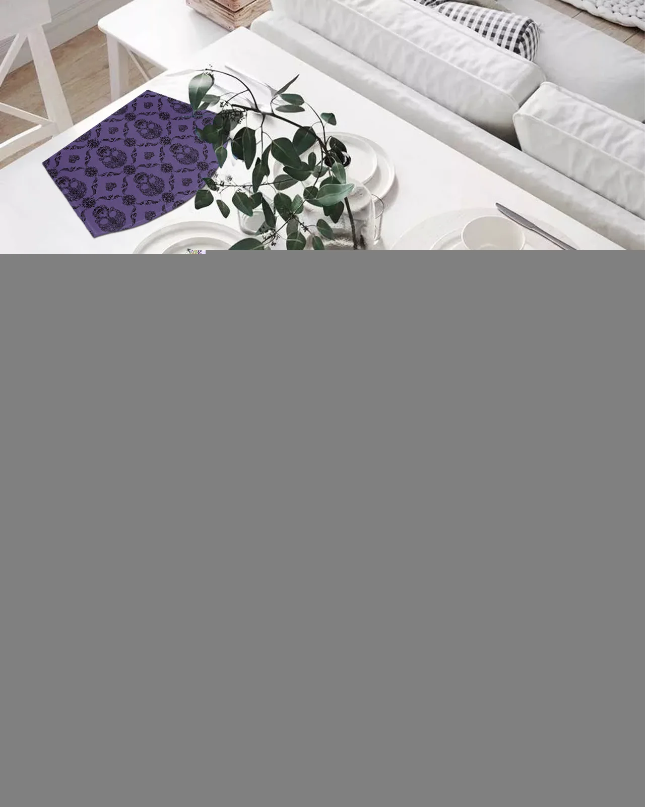 

2/4/6 шт. набор подставок в форме веера, фиолетовый коврик в виде черепа, подставка под чашу, коврик, Рождественский домашний декор, кухонные ак...