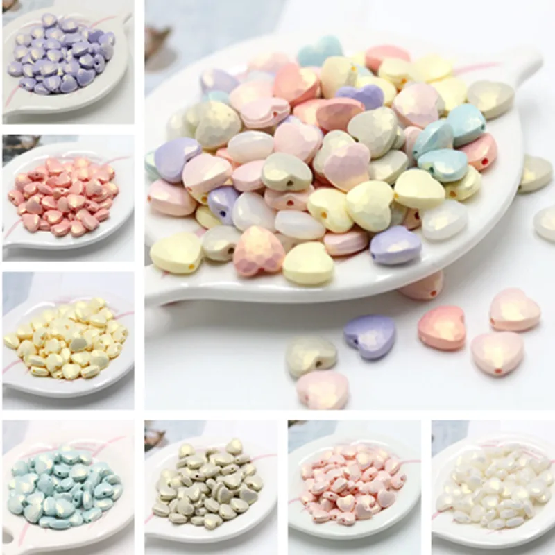 

Macaron Color High Quality Love Flat Beads Diy Bracelet Necklace Jewelry Accessories 11.5mm*10mm