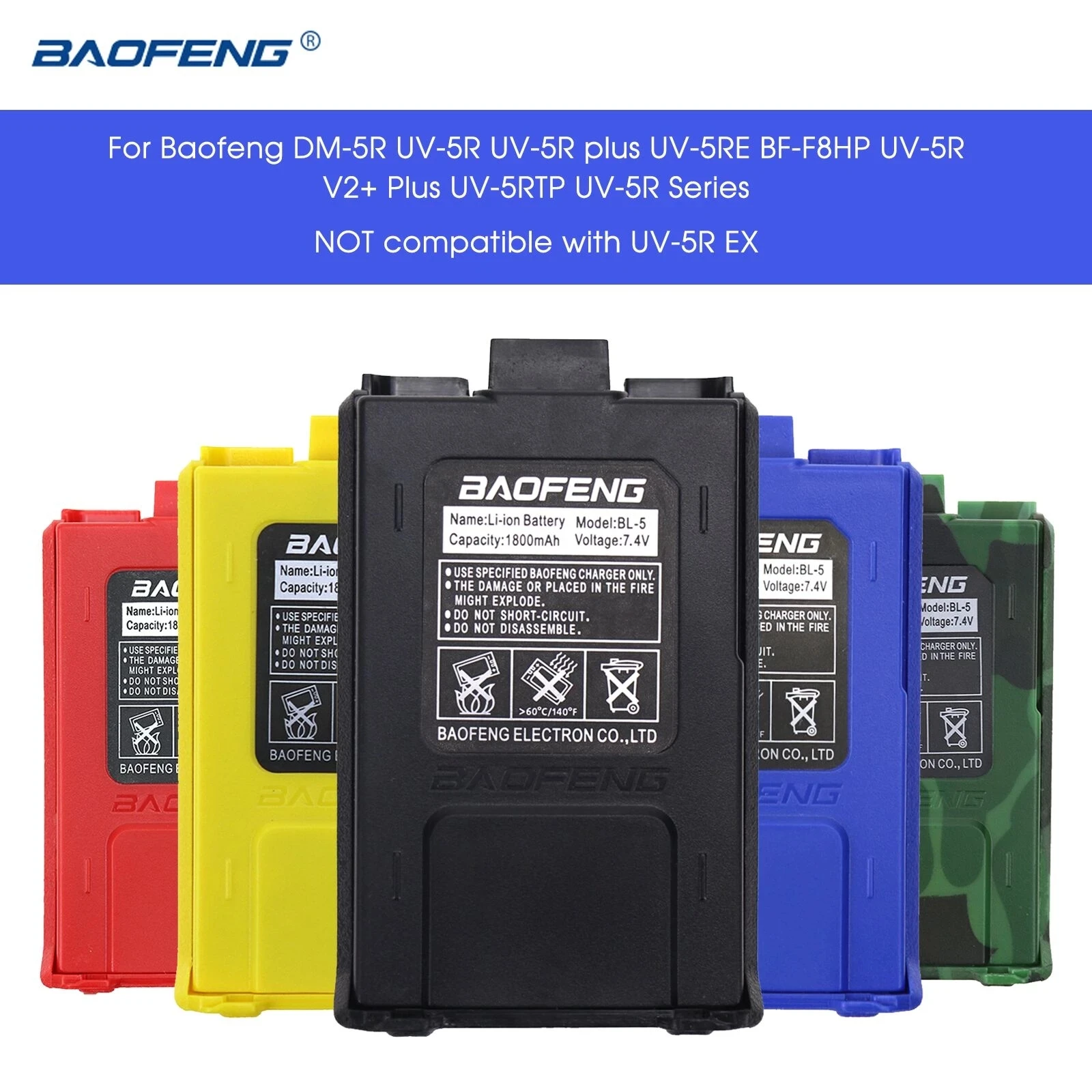 Tanie Oryginalna Bateria BF UV5R Walkie Talkie Bl-5 O Dużej Pojemności Li-Ion Wyborem Koloru Dla BaoFeng 5R UV-5R 5RE F8HP