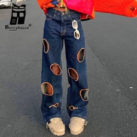 baggy ripped low rise jeans oversize pants straight leg jeans denim trousers womens cargo trousers korean fashion y2k woman