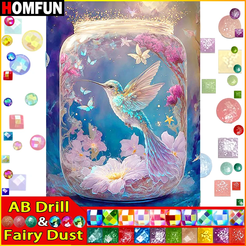 HOMFUN сказочная пыль AB алмазная живопись животное 5D сделай сам вышивка полная