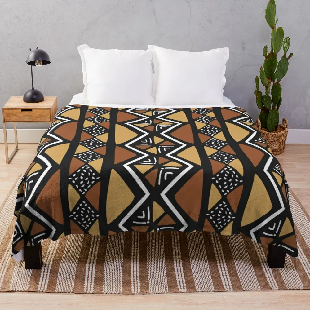 

African Mud Cloth Mali Throw Blanket Beach Blanket