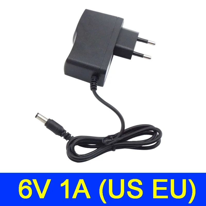 

AC 100V-240V DC Power supply Adapter plug Converter 6V 1A 1000ma For LED Strip Light CCTV Charger Switch 5.5x2.5mm US/EU plug Q1