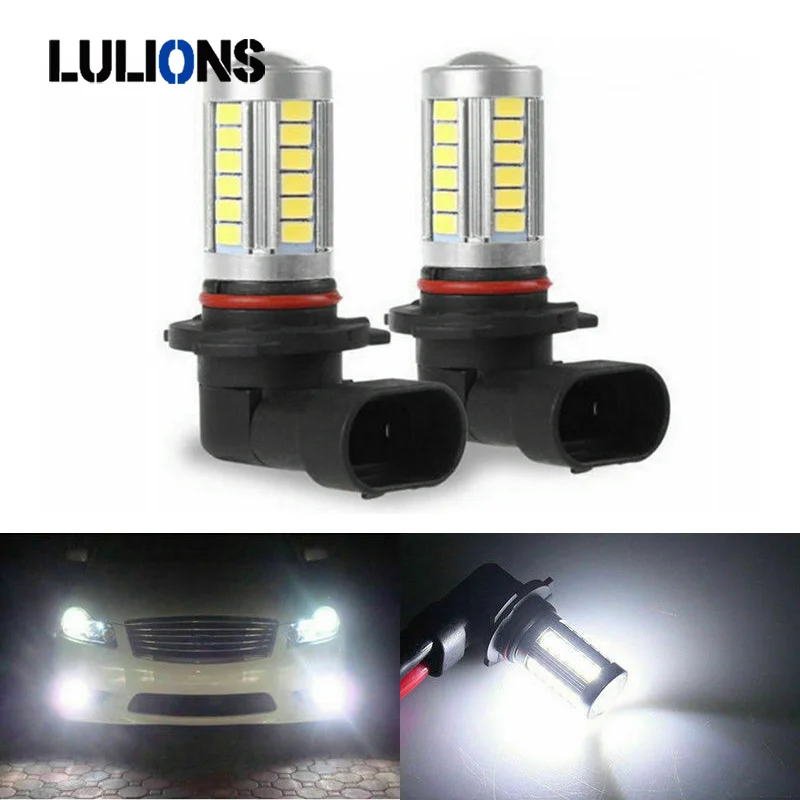 2Pcs H8 H11 Led Car Fog Light Bulb 5630 33SMD 6000K White H16 HB4 9006 9005 Auto Driving Running Lamp Auto Leds Light Accesories