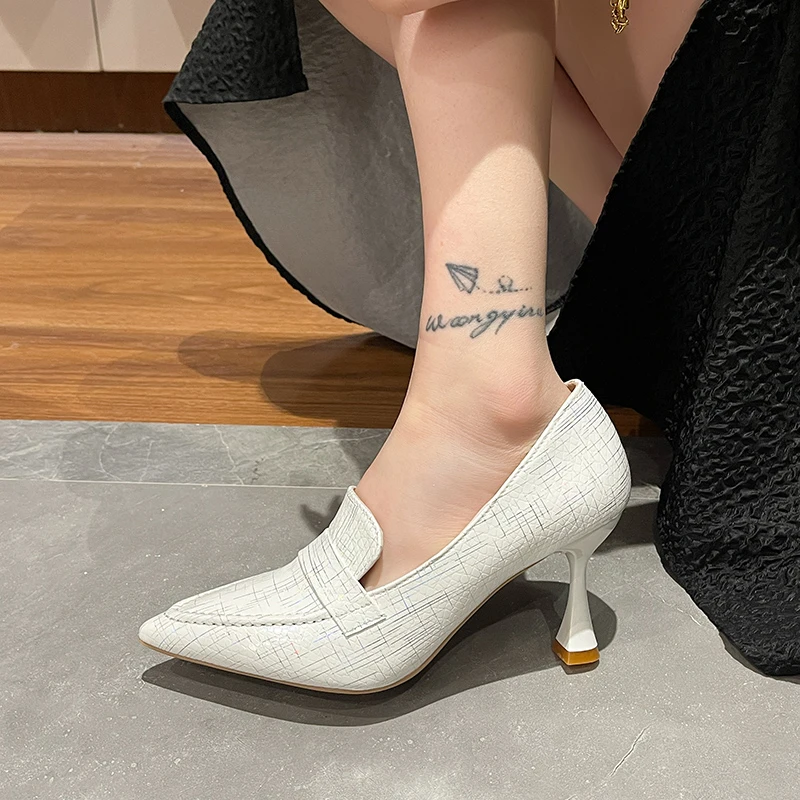 

2023 New Snake Pattern High Heels,Spring/Autumn Party Shoes,Fashion Women Pumps,Pointed Toe,Slip On,Black,Green,Dropship