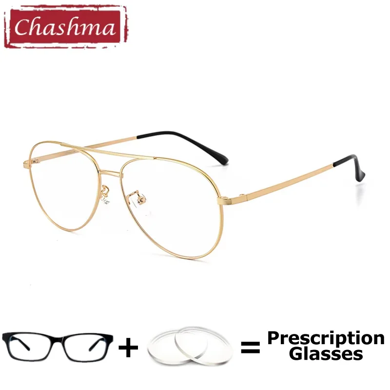 Classic Eyeglasses Prescription Glasses Anti Blue Ray Fashion Big Circle Frame Myopia Minus Dark Lens Titanium Men