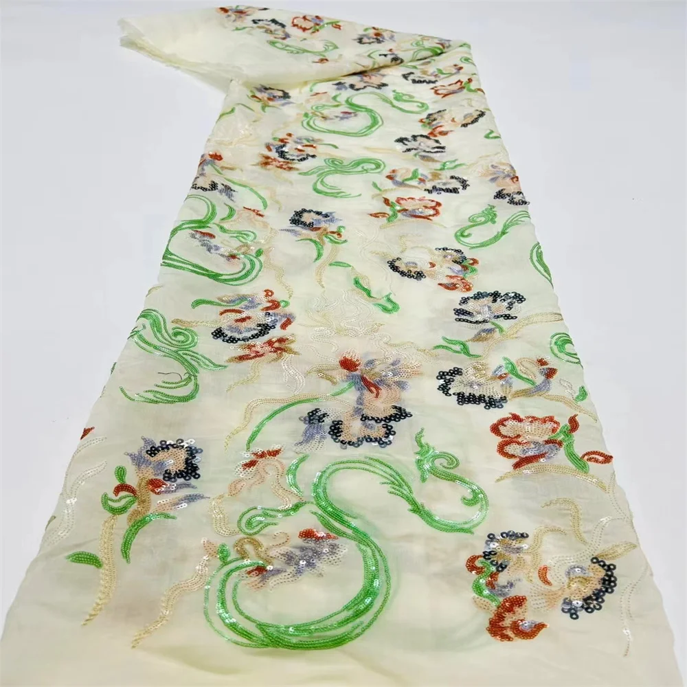 Новинка 2024 нигерийская кружевная ткань свадебная вышитая сетка 5 ярдов Новая