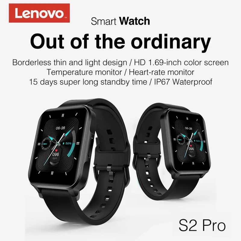 

Lenovo S2 Pro Smart Watch Blood Pressure Waterproof Smartwatch Women Heart Rate Monitor Fitness Tracker Watch Sport For Android