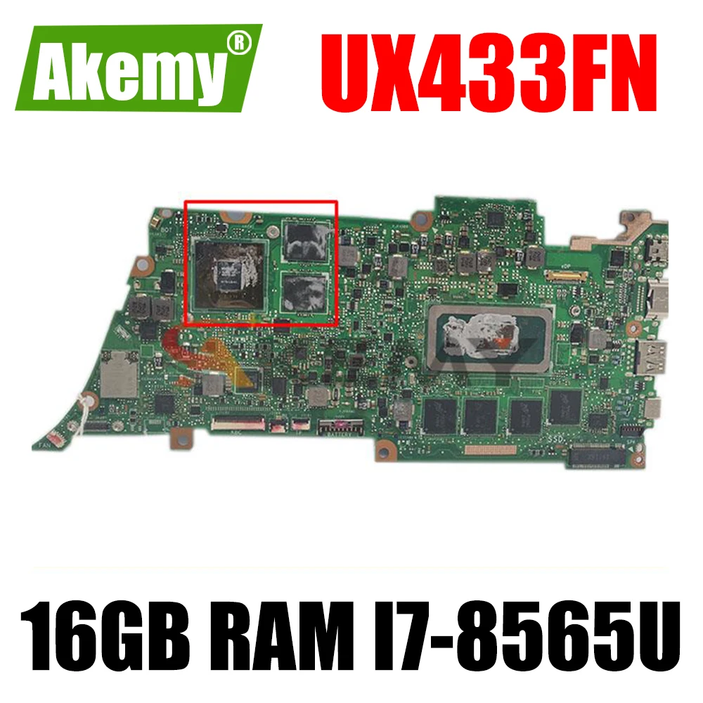 

UX433FN motherboard For ASUS UX433FN UX433F UX433 laptop Mainboard UX433FN mainboard tested W/ 16G/I7-8565U (V2G-GPU）