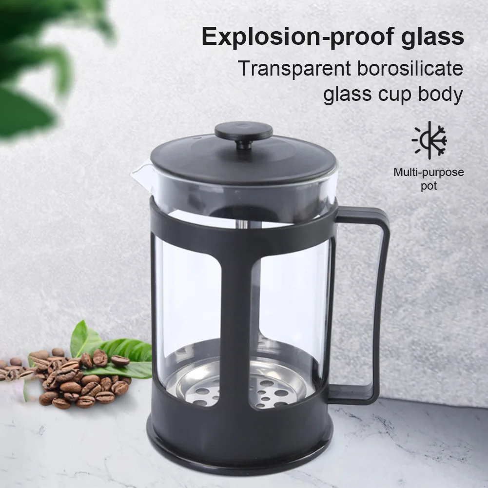 French Press Coffee Maker Pot Multifunctional High Quality Glass Tea 350/600/800ml Home Office |