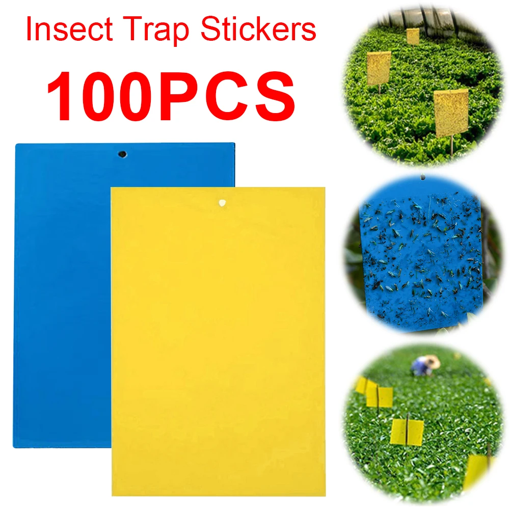 100 шт. двусторонняя липкая ловушка для насекомых