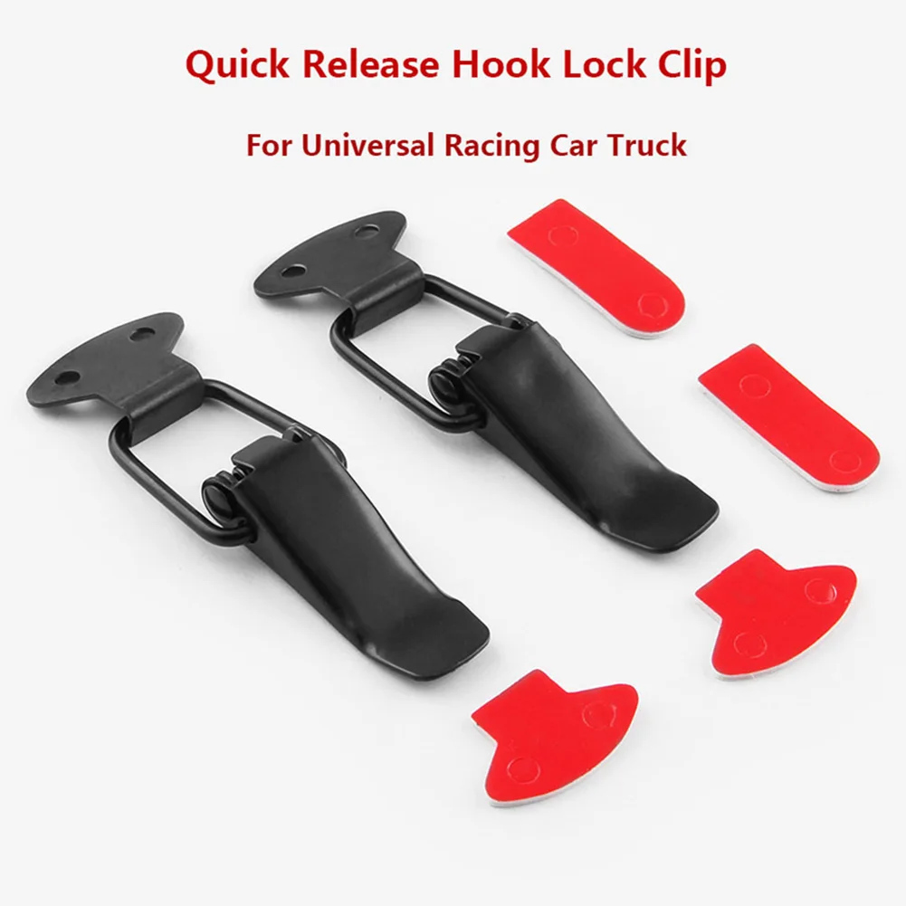 

2Pcs Auto Universal Bumper Security Hook Lock Clip Kit Clip Hasp For Racing Car Truck Hood Quick Release Fasteners