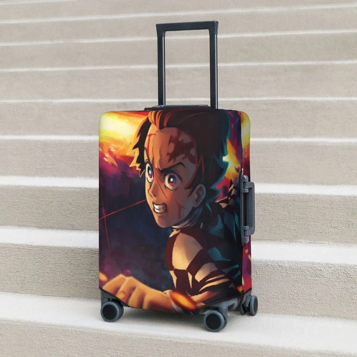 

Demon Slayer Suitcase Cover Kimetsu No Yaiba Anime Cruise Trip Vacation Elastic Luggage Case Protection
