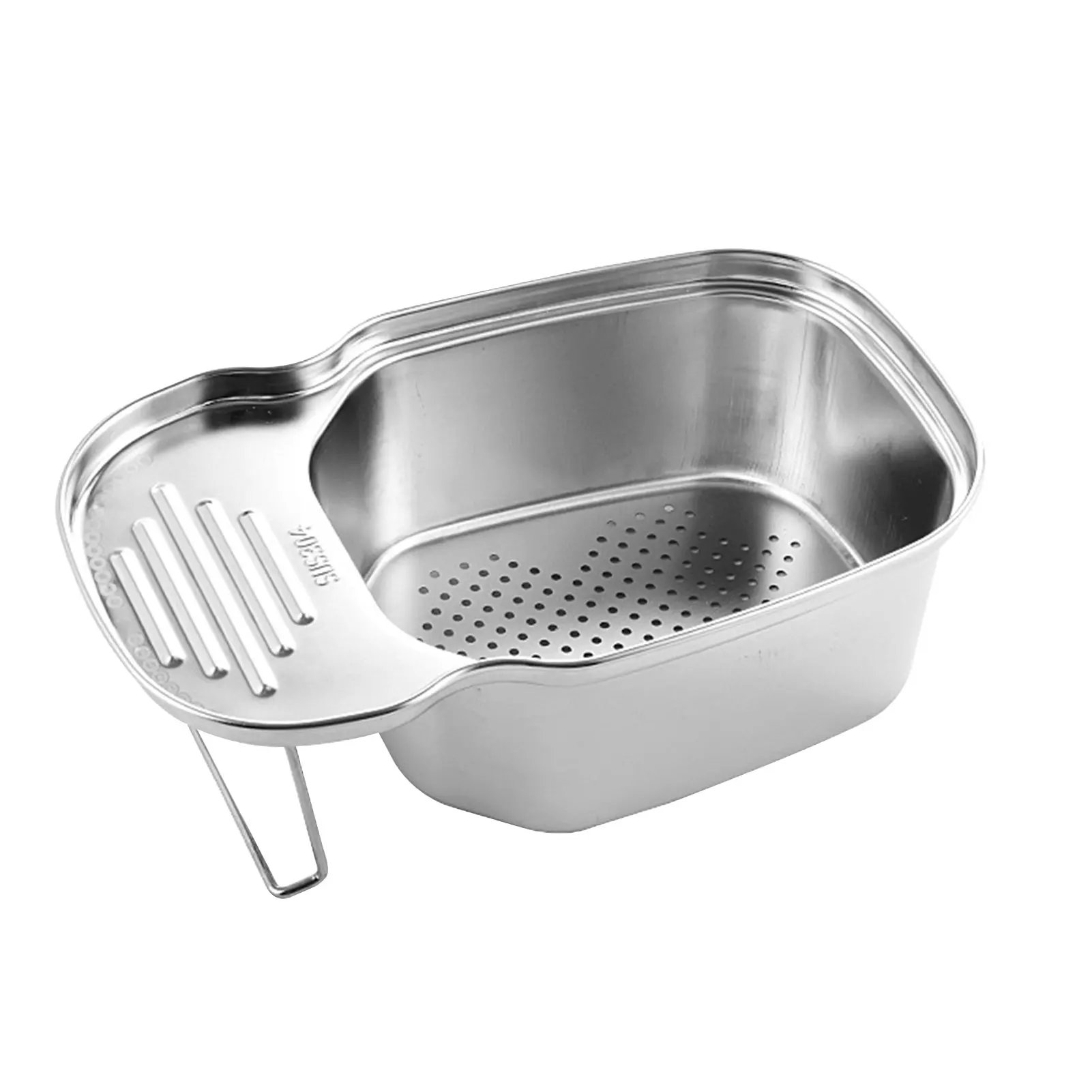 

Universal Drying Rack Stainless Steel Vegetable Fruit Easy Clean Drain Basket Colander Sink Strainer Multifunction Saddle