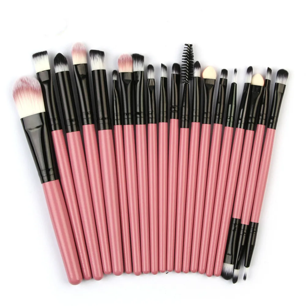

Sdatter 20Pcs Professional Wood Handle Makeup Brushes Set Powder Foundation Eyeshadow Make Up Brushes Cosmetics Soft Synthetic H