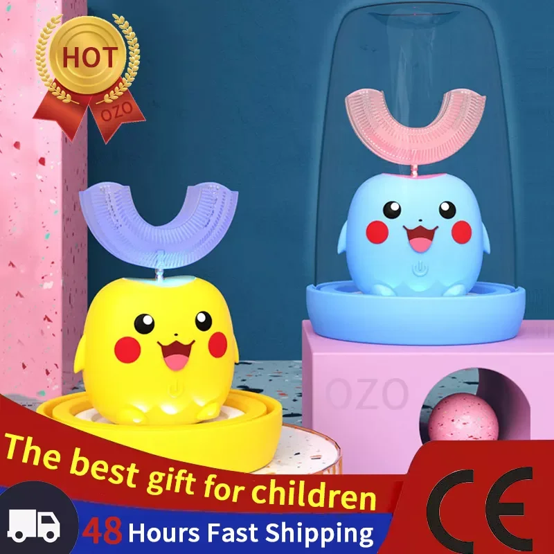 Children's Sonic Electric Toothbrush Cute Cartoon Teeth Whitening Silicone head Toothbrush Kids XaoMi Smart gift