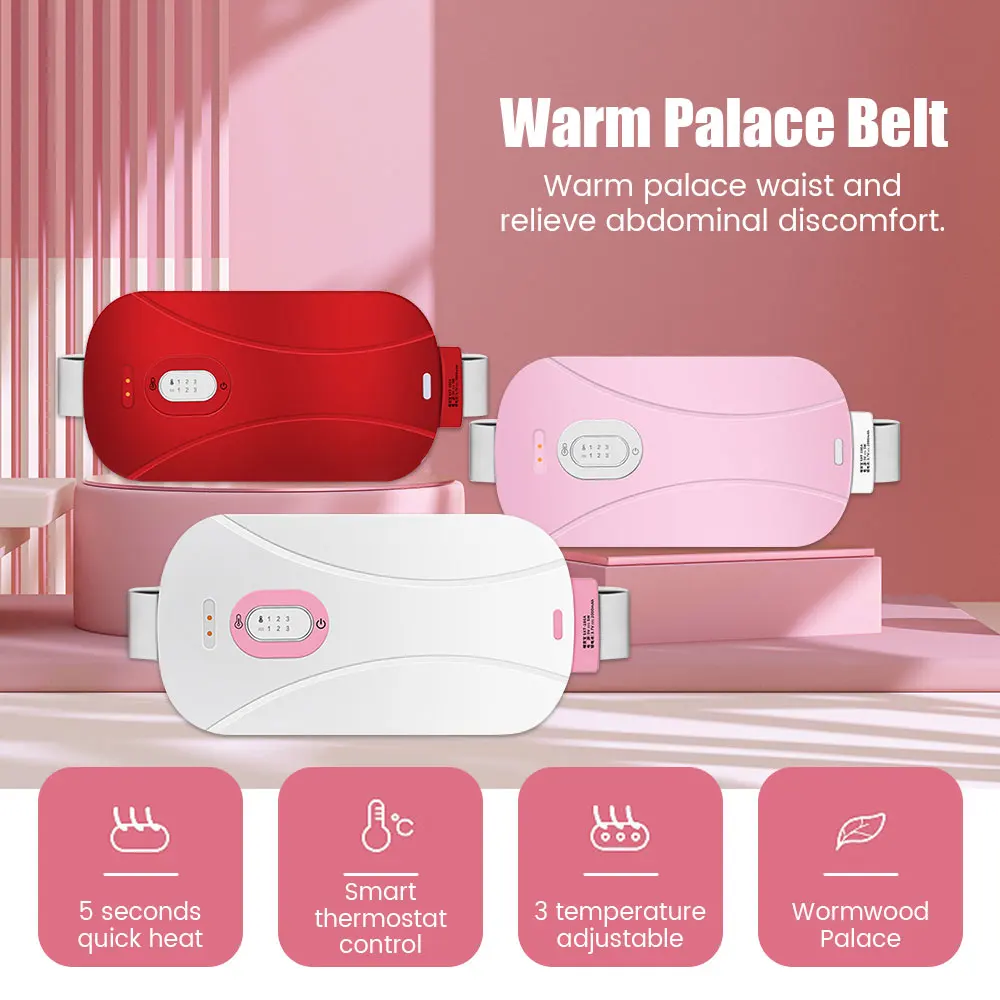 

Электрическая грелка для менструаций, теплый дворцовый пояс для перегрева талии, снятие боли в менструации, горячий компресс для женщин и д...