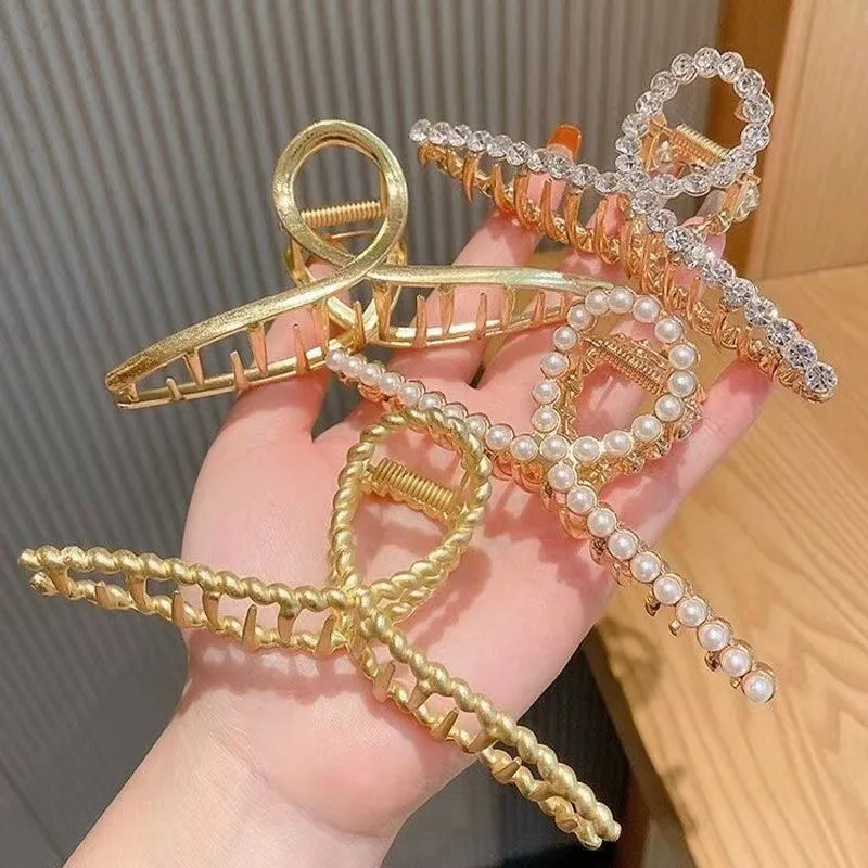 

Classics Gold Hollow Geometric Hair Claws Metal Hair Claw Cross Hair Clip Headband Hairpin Hair Crab Women Hair Accessories