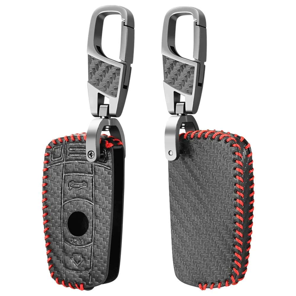 Кожаный чехол для ключа автомобиля из углеродного волокна BMW X1 X3 X5 X6 X7 F30 F34 F10 F20 G20