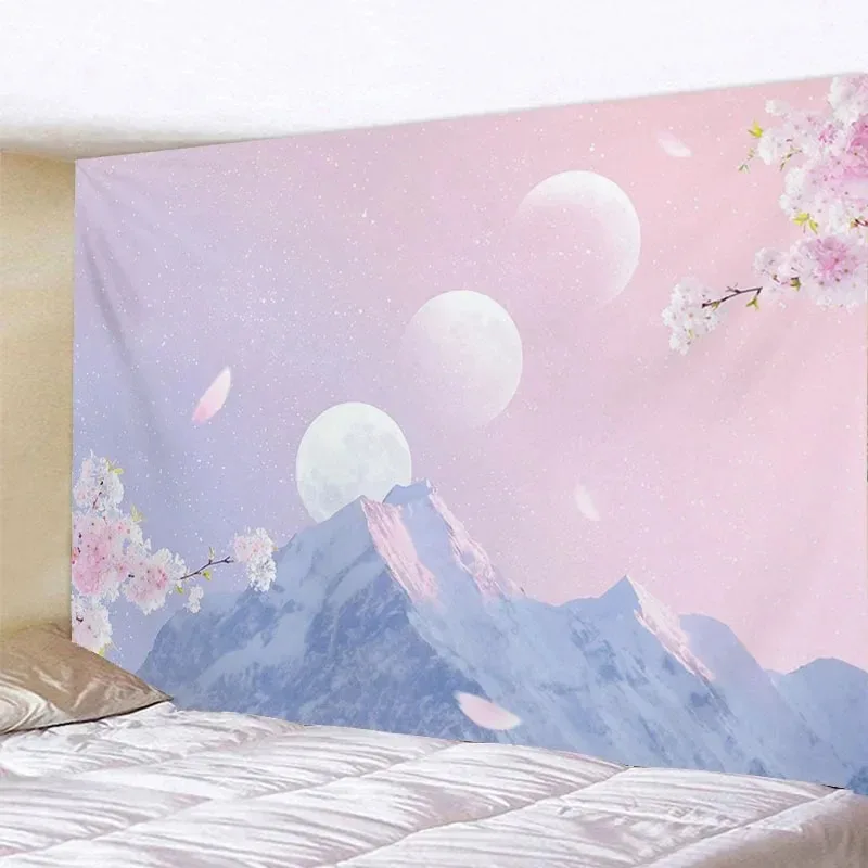 Гобелен для домашнего декора подвесной оконный порог с видом на гору настенное