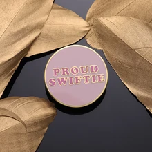 Proud Swiftie Hard Enamel Pin Taylor Swift Fans Round Brooch Lapel Backpack Badge Fashion Jewelry Gift For Friends Women Men