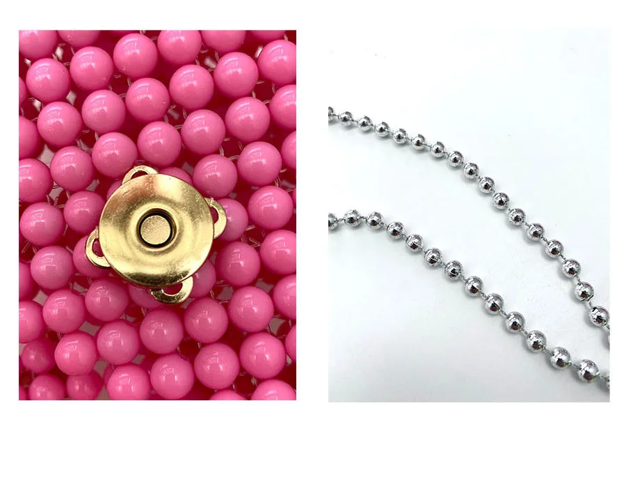 Сумка женская с жемчугом и бусинами портативная сумочка-мессенджер белыми