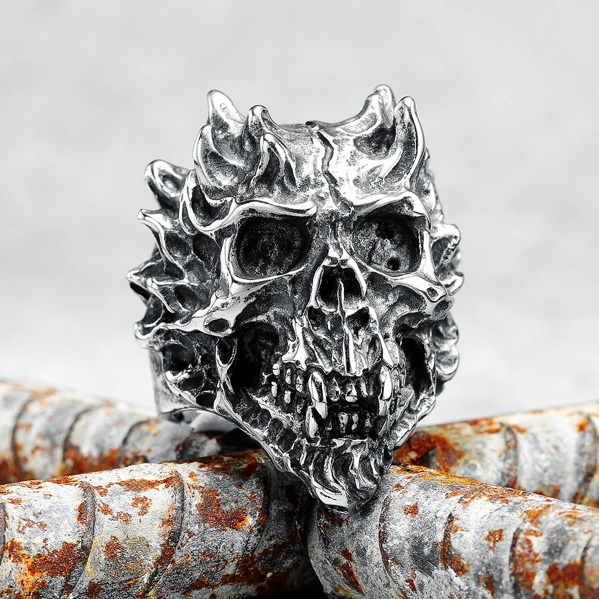 Мужские кольца с демоном, черепом из нержавеющей стали 316L, в стиле панк, Властелин ада, рок вечерние для байкера, райдера, мужской парня, ювелирные изделия, подарок, Прямая поставка