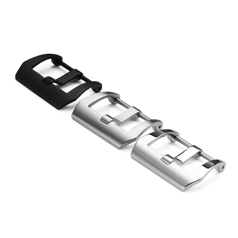 18mm 20mm 22mm 24mm 26mm Silver Black Pin Buckle Stainless Steel Watch Buckle Watch Fit For Paner Belt/Silicone Watch Strap