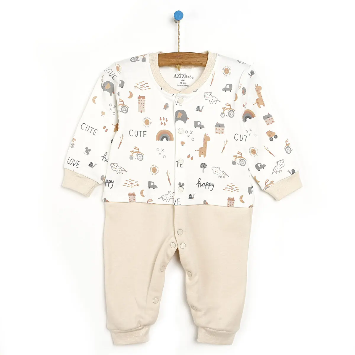 

ebebek Aziz Bebe Yenidoğan Funny Friends Patiksiz Tulum Unisex