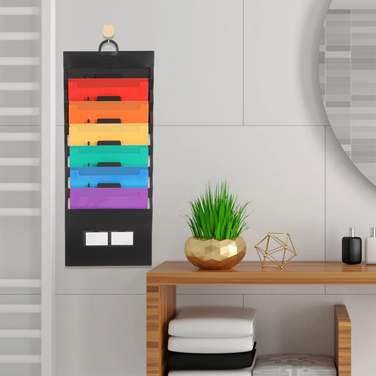 

Hanging File Organizer Multi-layer Document Bag Strap Storage Folder Pp Holder Folders