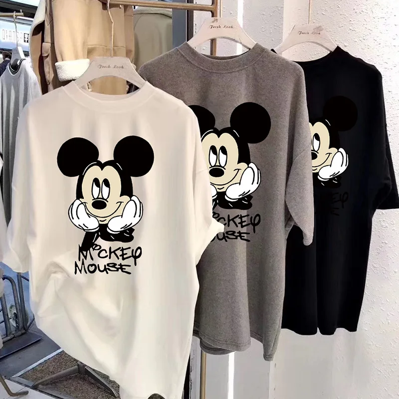 

Disney Mickey Mouse Cartoon Short-sleeved T-shirt Women's Summer 2022 Korean Version of The Harajuku Style Loose Top