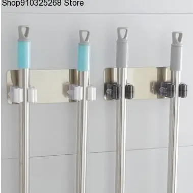 

Wall Mounted Mop Holder Brush Broom Hanger Storage Rack Kitchen Organizer Mounted Accessory Hanging Cleaning Tools