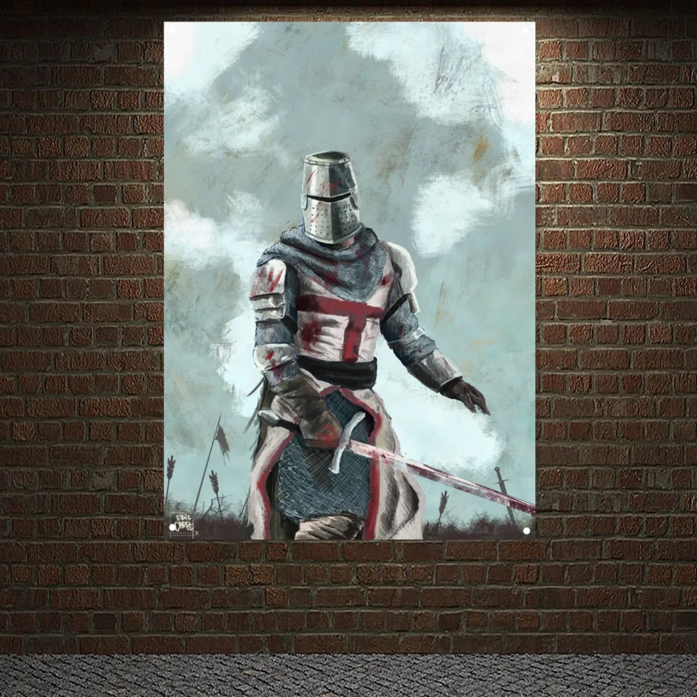 

Масонский рыцарь, искусственный баннер, настенные подвески, картина, самурайский гобелен, постеры из полиэстера, металлические кольца, иску...