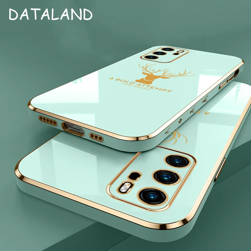 

Huawei P40 Pro Case Cover Luxury Plating Soft Silicone Back Cover For HuaweiP40 P40 P50 P30 Pro P40Pro P50Pro Case Phone Coque