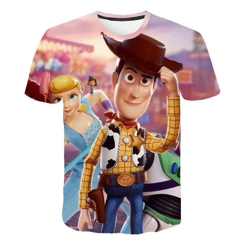 

2023 New Toy Story Boys Girls 3D Print T-Shirts Summer Cartoon Short Sleeves Fashion T Shirts Clothes 1-14 Years Old Casual Top