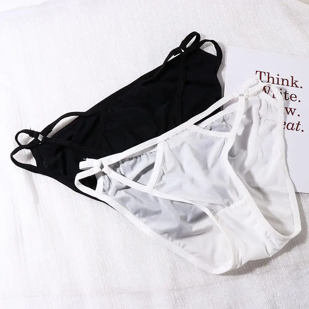 

Дышащие бесследные хлопковые стринги с заниженной талией, женские ледяные шелковые стринги, сексуальные трусы