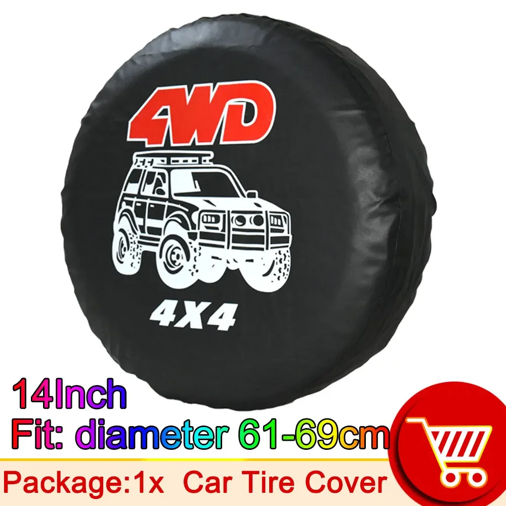 

Чехол Для Автомобильных Шин 14-17 Дюймов 4WD 4x4, Кожаный Чехол Для Запасного Колеса Из ПВХ, Защитная Сумка