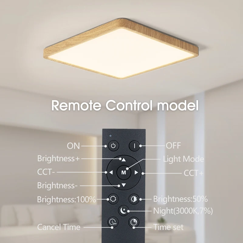 Square Smart Ceiling lamp Tuya App Remote Control lights Brightness Dimmable indoor lighting led for Living room |