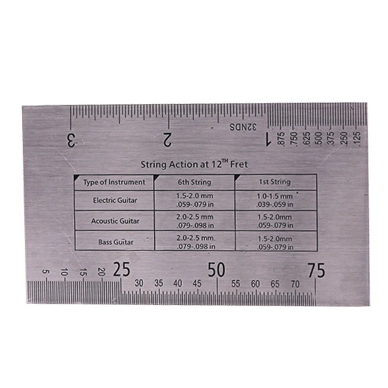 

Guitar Measuring Ruler String Action Gauge String Pitch Ruler for Bass Classical Electric Acoustic Outdoor Tools