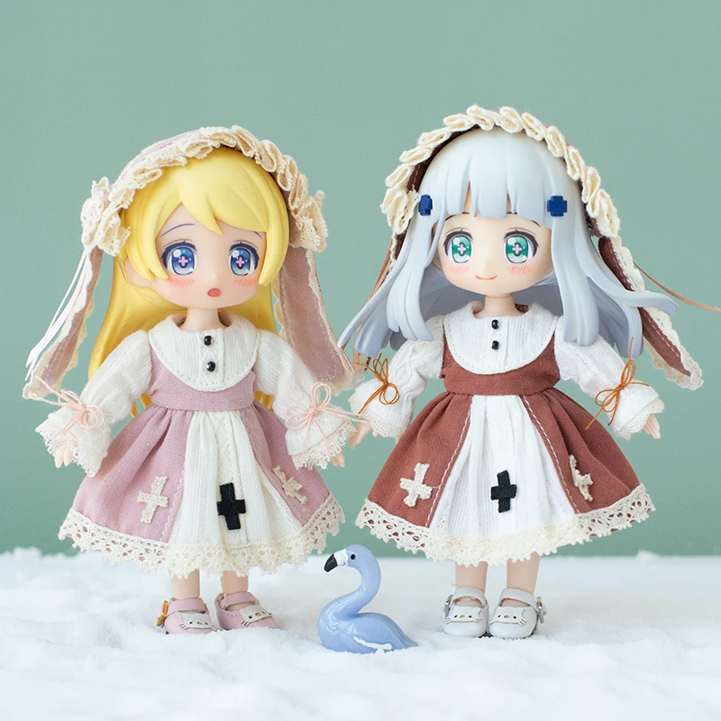 

OB11 Doll Skirt Set for OB11 GSC 1-12 size bjd Cute All-match Dress Set Skirt and Headgear Doll Accessories (Two Points)