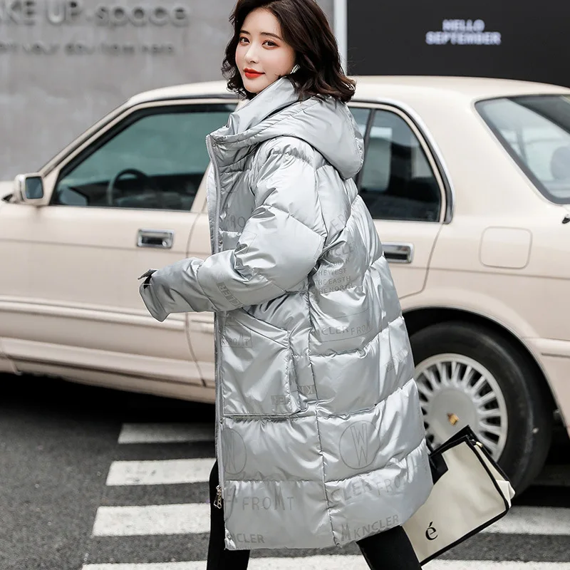 Female Winter Thicken Warm Parkas Luxury Elegant Fashion Mid Length Coat Clothes Women Cotton Casual Long Hooded Sweet Jacket