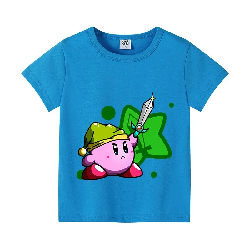 Футболка Kirby для мальчиков и девочек одежда с короткими рукавами летняя футболка