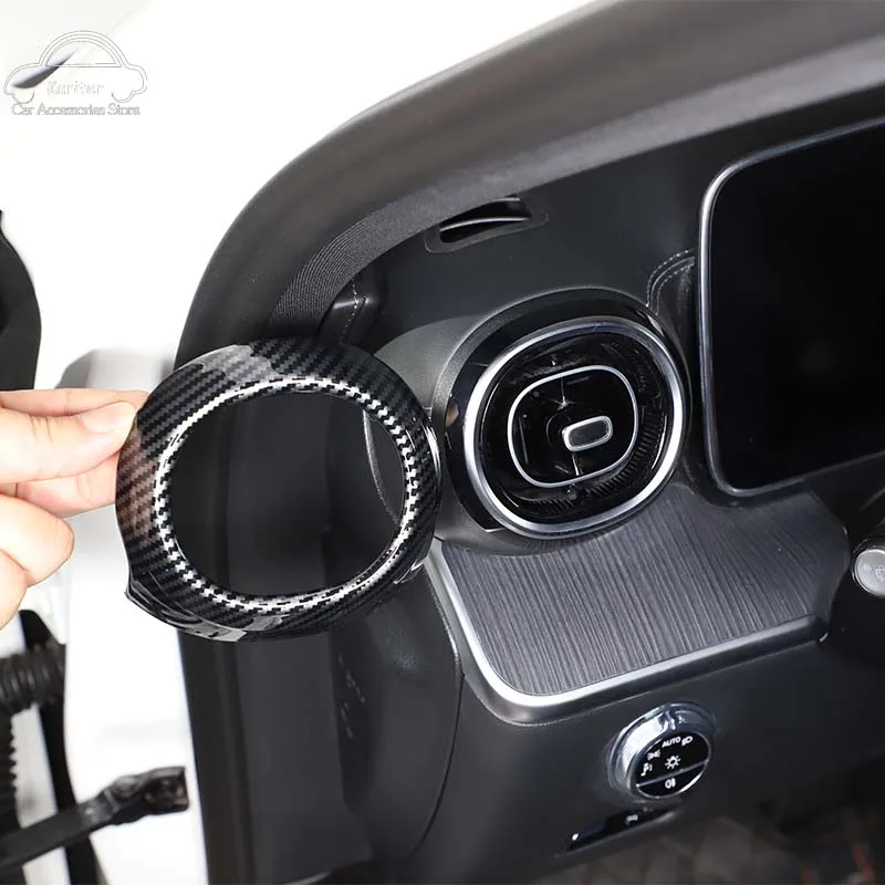 

For Mercedes-Benz C-Class W205 2022 ABS Carbon Fiber Air Conditioning Air Outlet Frame Cover Sticker Car Interior Accessories