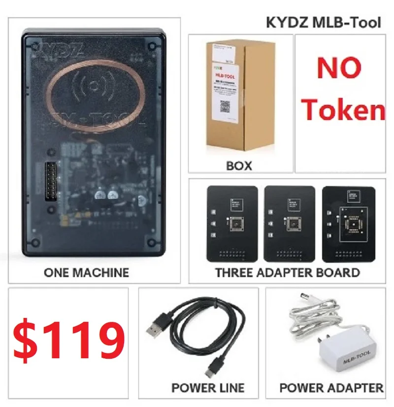 

CNP189 Token OBD Базовая и полнофункциональная версия 2024 Английская версия KYDZ MLB Программатор ключей для чипа 5M Генерация ключа дилера